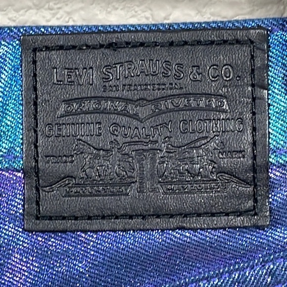 New Levis Shine Ribcage Straight Ankle Jeans Candy Coated Purple Iridescent 25 - Picture 9 of 17